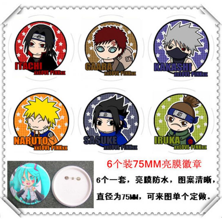 Naruto  Waterproof  Brooch(price for 6 pcs) random selection