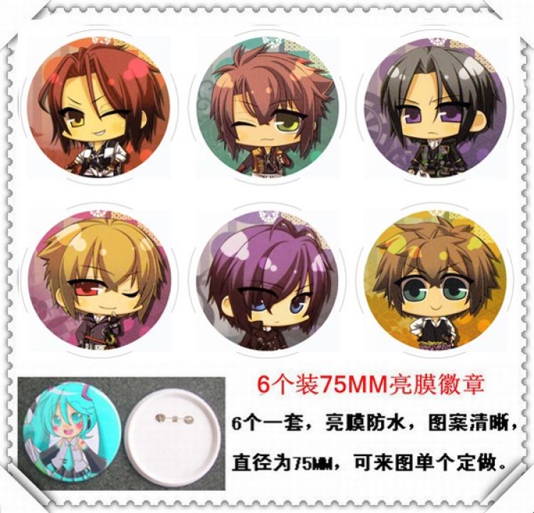 Hakuoki Shinsengumi Kitan Waterproof Watch(6 pcs a set) random selection