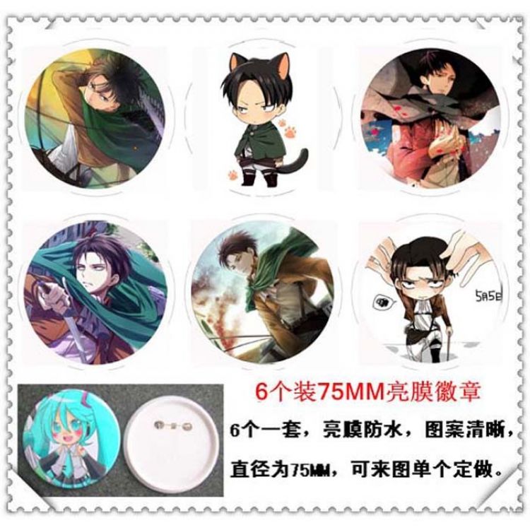 Attack on Titan Levi Brooch(price for 6 pcs a set) random selection