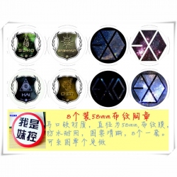 EXO Brooch 58MM 8 pcs for 1 se...