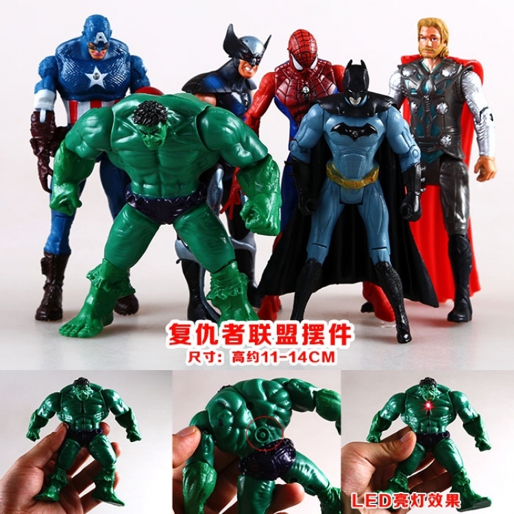 The Avengers Figure with LED lamp 6 pcs for 1 set