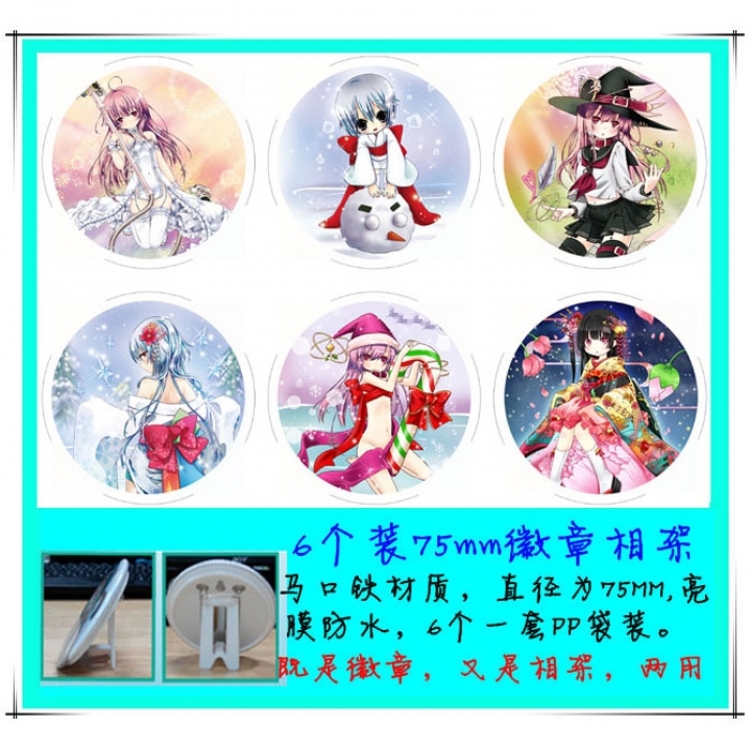 Angel beats Photo frame 75MM 6 pcs for 1 set