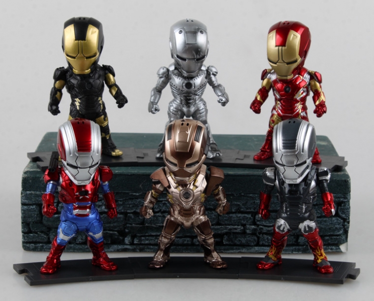 Pedestal The avengers Iron Man Set 6 pcs a set box packing