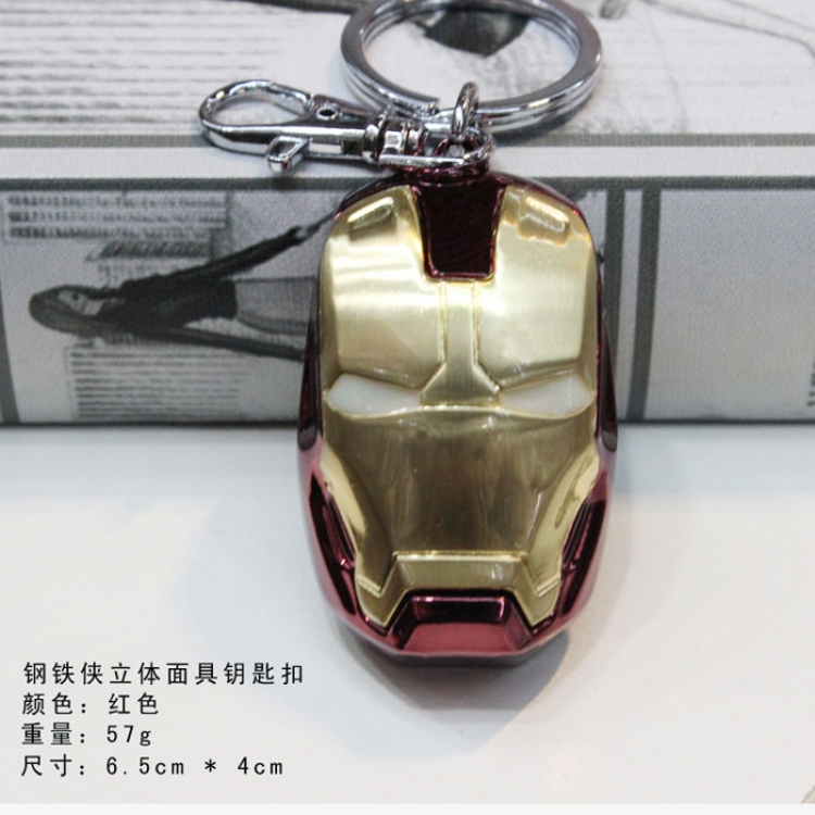 The avengers  Iron Man Mask Key Chain Red