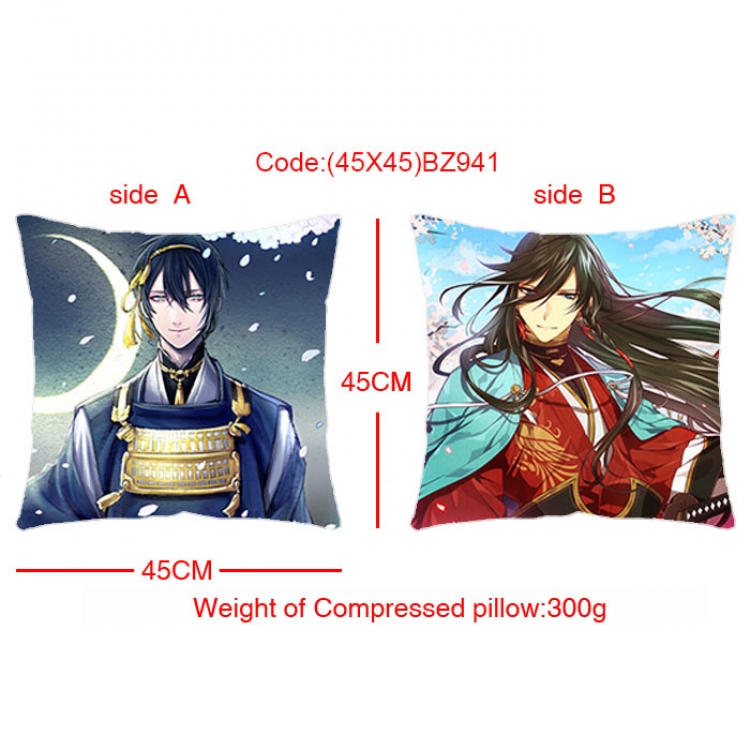 BZ941 Touken Ranbu Double Sides cushion  45x45cm