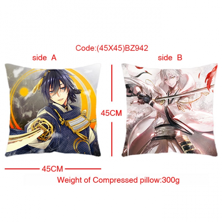 BZ942 Touken Ranbu Double Sides cushion  45x45cm