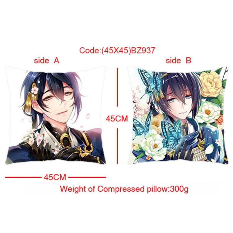 BZ937 Touken Ranbu  Double Sides cushion  45x45cm