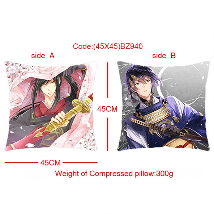 BZ940 Touken Ranbu Double Sides cushion  45x45cm