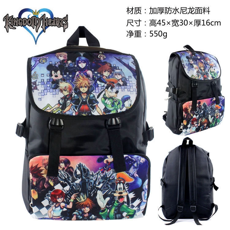 kingdom hearts  Thick waterproof nylon backpack schoolbag