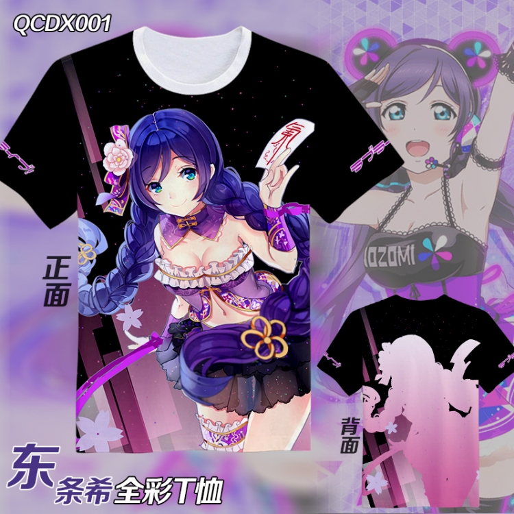 QCDX001-lovelive Full color Anime Micro Fiber short-sleeved T-shirt M L XL XXL