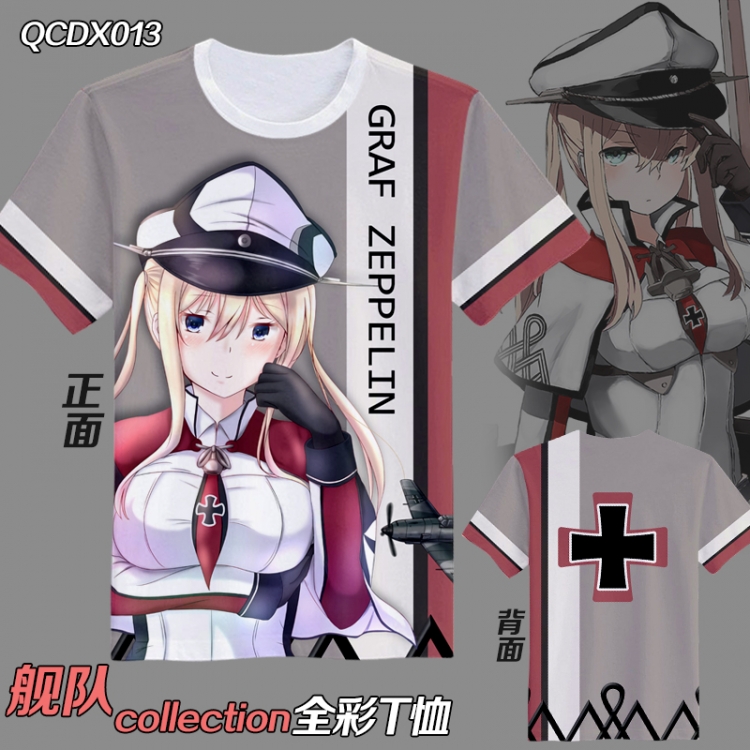 Kantai Collection Full color Anime Micro Fiber short-sleeved T-shirt M L XL XXL