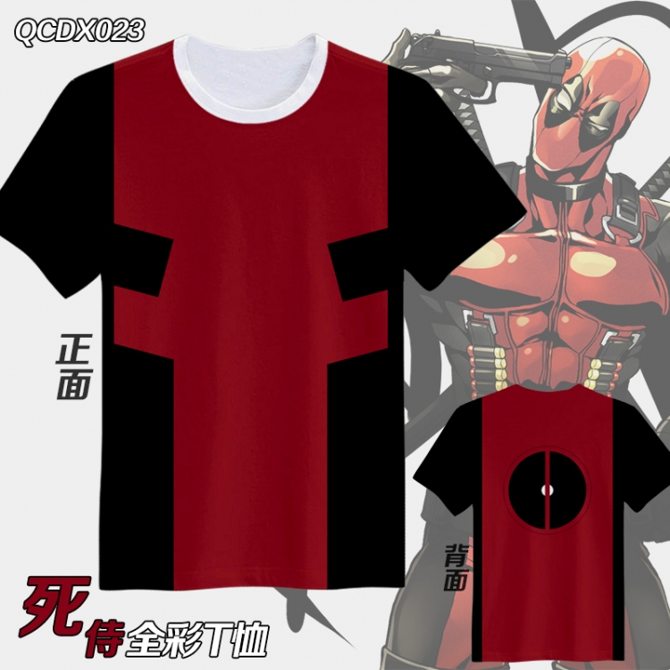 QCDX023- Deadpool Full color Anime Micro Fiber short-sleeved T-shirt M L XL XXL