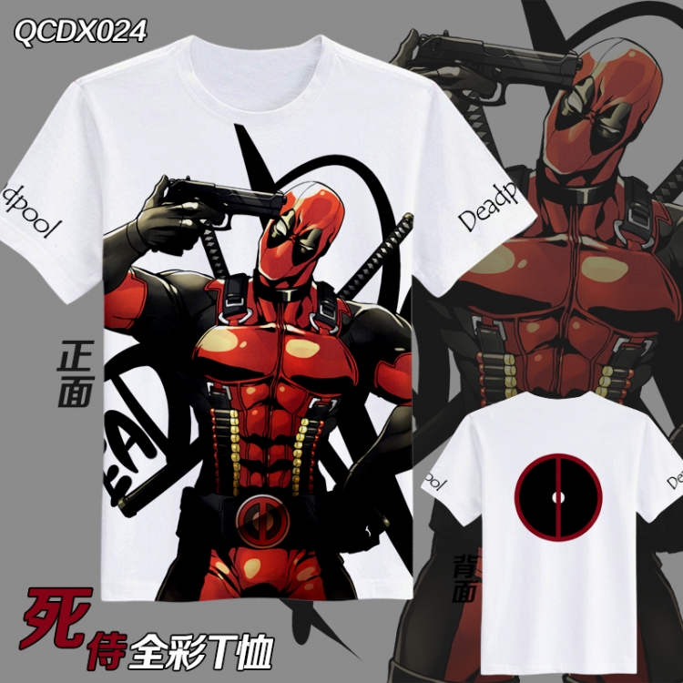 QCDX024-Deadpool Full color Anime Micro Fiber short-sleeved T-shirt M L XL XXL