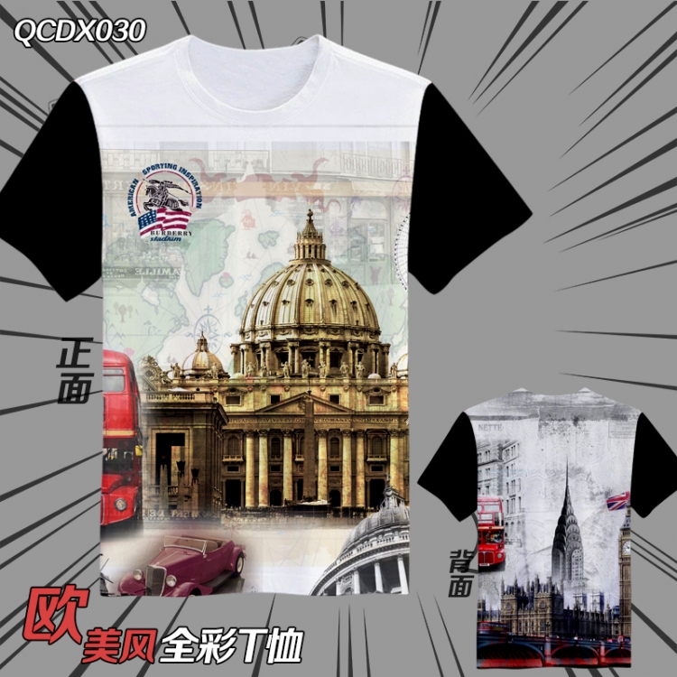 QCDX030- White House Full color Anime Micro Fiber short-sleeved T-shirt M L XL XXL