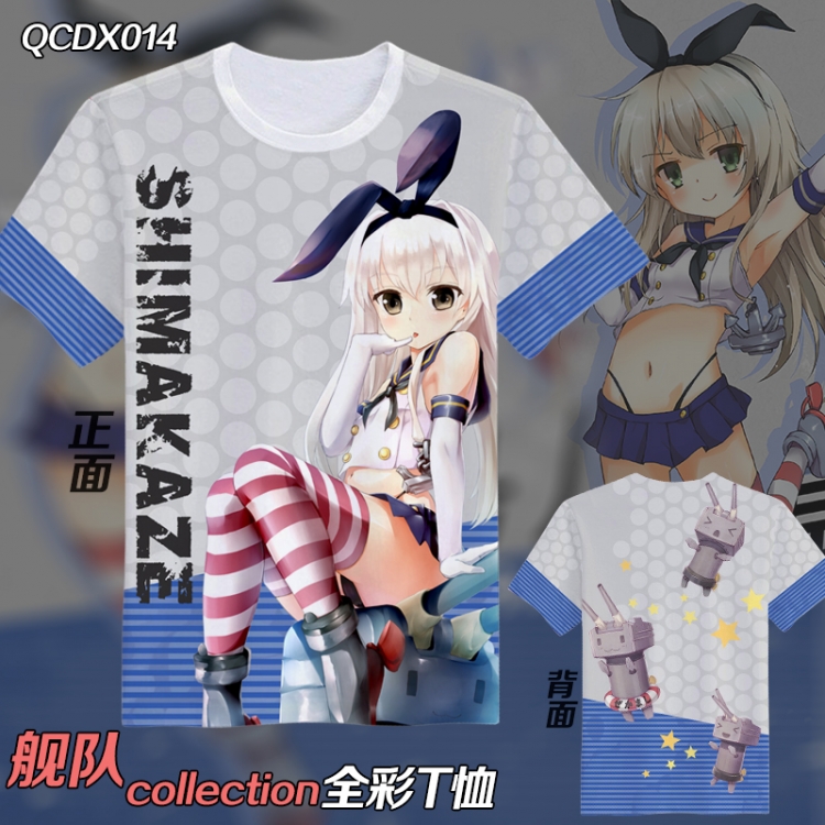 Kantai Collection Full color Anime Micro Fiber short-sleeved T-shirt M L XL XXL