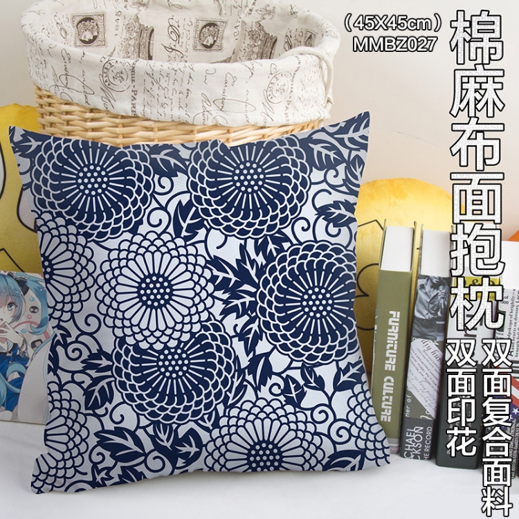 MMBZ027-Embroidered Double sides Full color cotton pillow 45X45CM can be customized