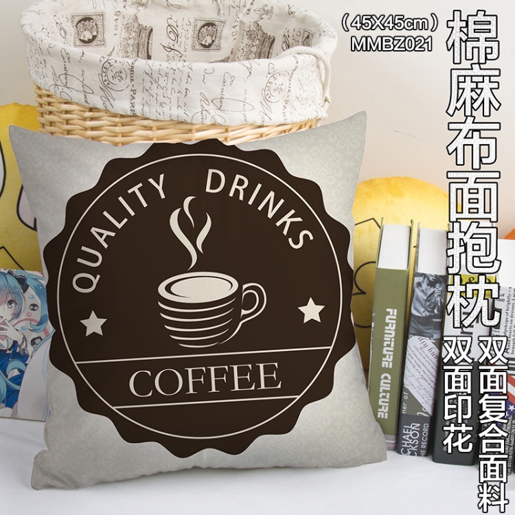 MMBZ021-coffee Double sides Full color cotton pillow 45X45CM can be customized