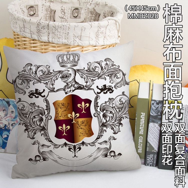 MMBZ028-Royal Classic Double sides Full color cotton pillow 45X45CM can be customized