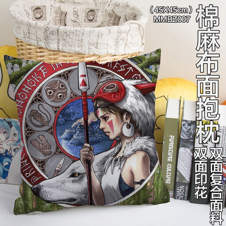 MMBZ007-Princess Mononoke Double sides Full color cotton pillow 45X45CM can be customized