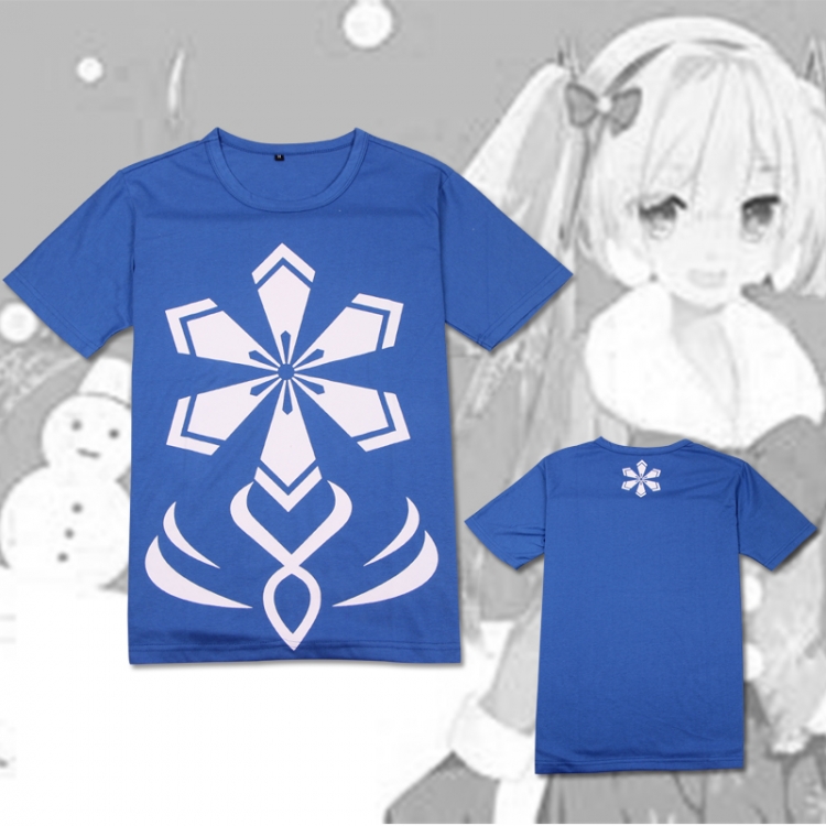 Vocaloid Snow Miku Blue Cotton T-shirt M L XL XXL