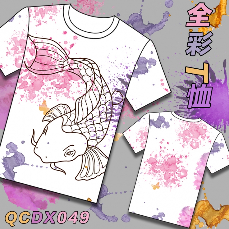 QCDX049-Fish Full-color T-shirt modal fabric M L XL XXL