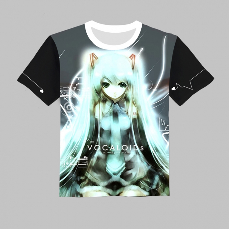 Vocaloid Miku Full-color short-sleeved Crewneck modal fabric T-shirt M L XL XXL