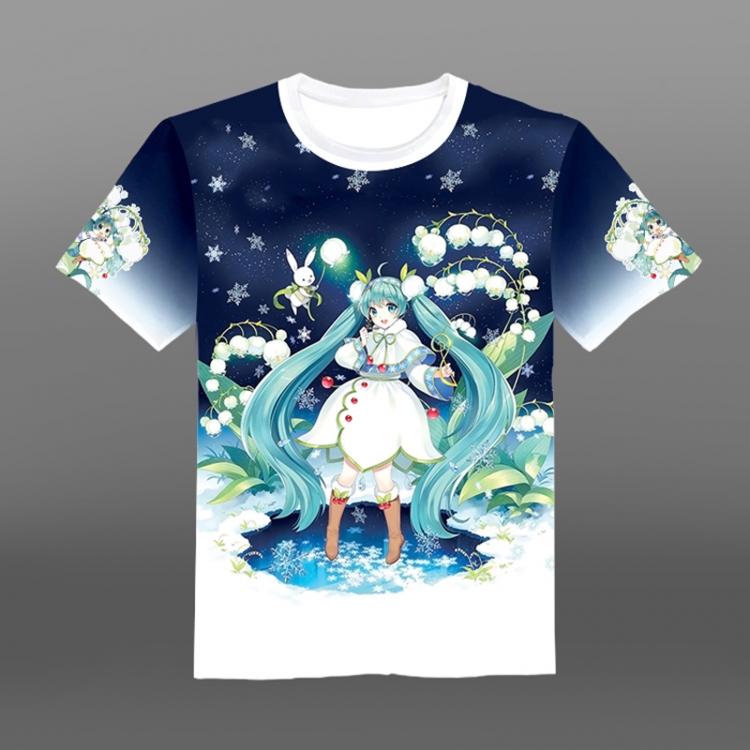 Vocaloid Miku Full-color short-sleeved Crewneck modal fabric T-shirt M L XL XXL