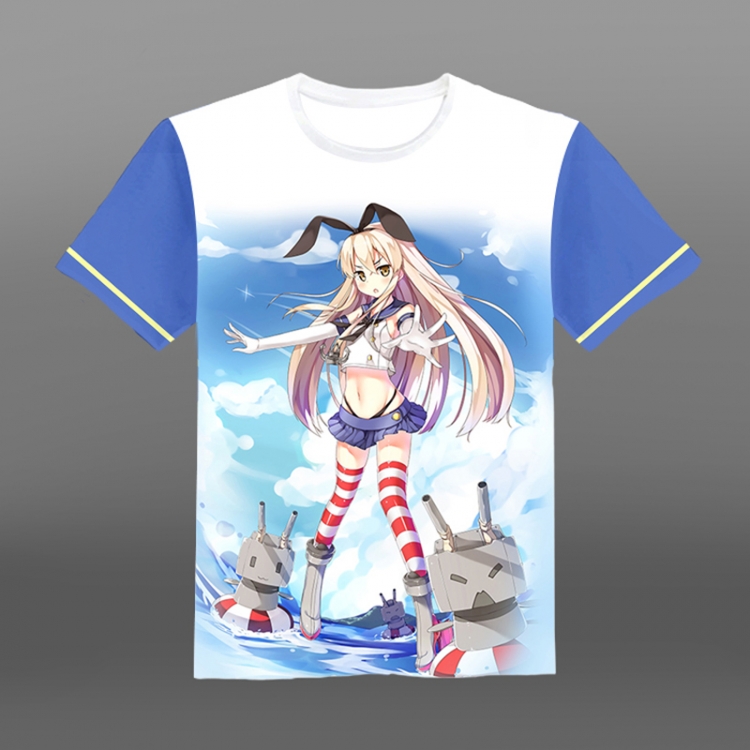 Kantai Collection Full-color short-sleeved Crewneck modal fabric T-shirt M L XL XXL