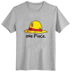 One Piece Luffy grey Cotton T-...