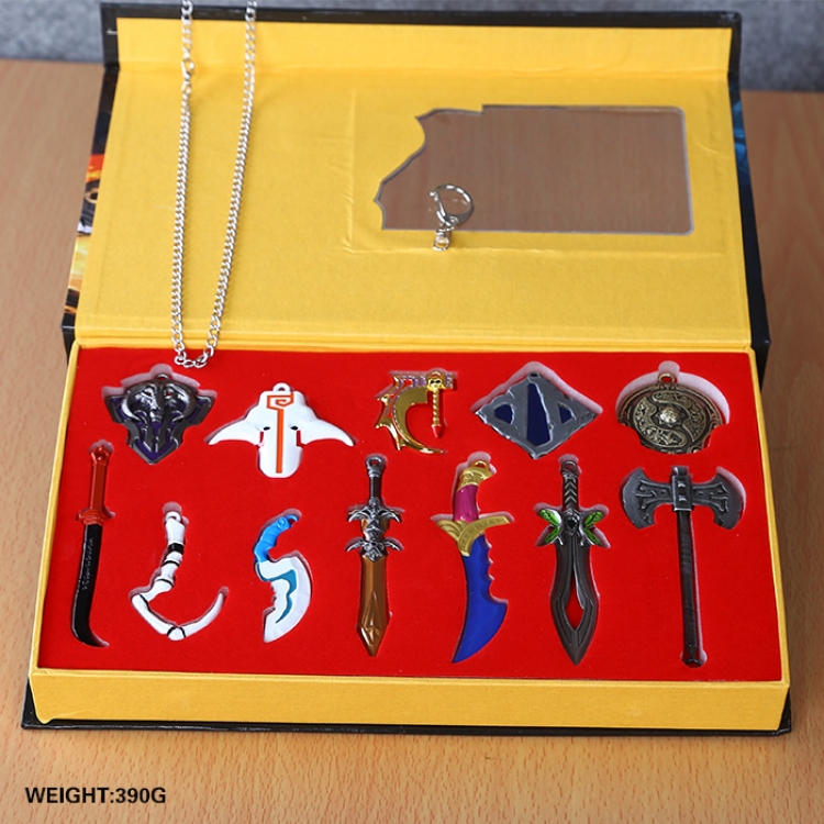 DOTA key chain and necklace set