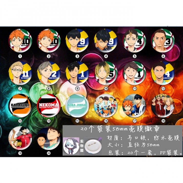 Haikyu!!Brooch price for 20 pcs a set