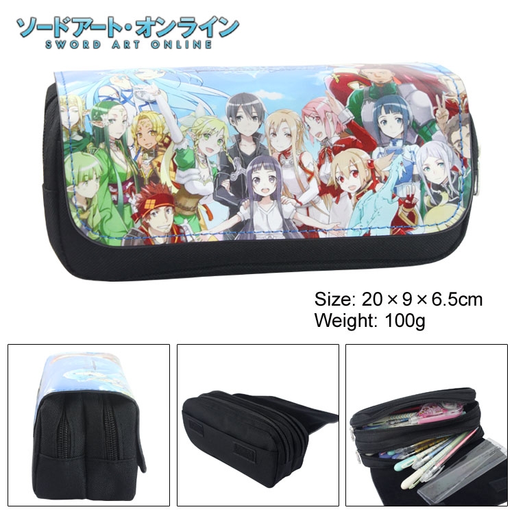 Sword Art Online pu pencil bag  Stationery bag nylon