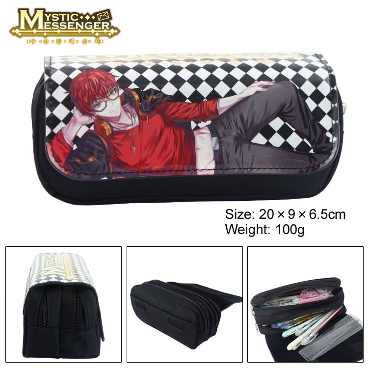 Mystic Messenger pu nylon pencil bag stationery bag