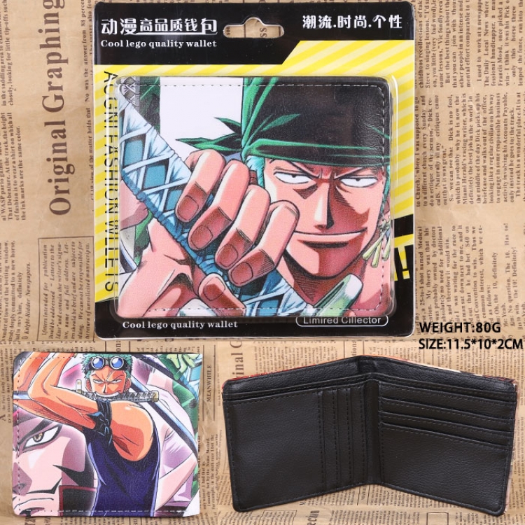 One Piece Roronoa·Zoro pu short wallet