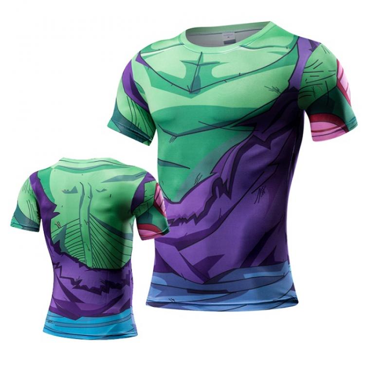 DRAGON BALL piccolo Fitness Men's Running Riding Boots Short Sleeve Compression Tights Sportswear Vests S M L XL XXL XXX