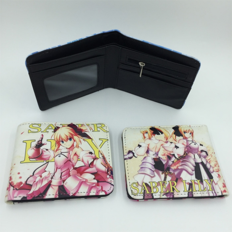 Fate stay night Saber Lily pu short wallet