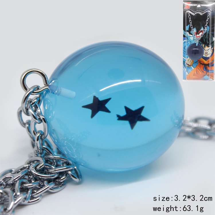 Necklace DRAGON BALL two star  key chain  price for 5 pcs a set 3.2cm