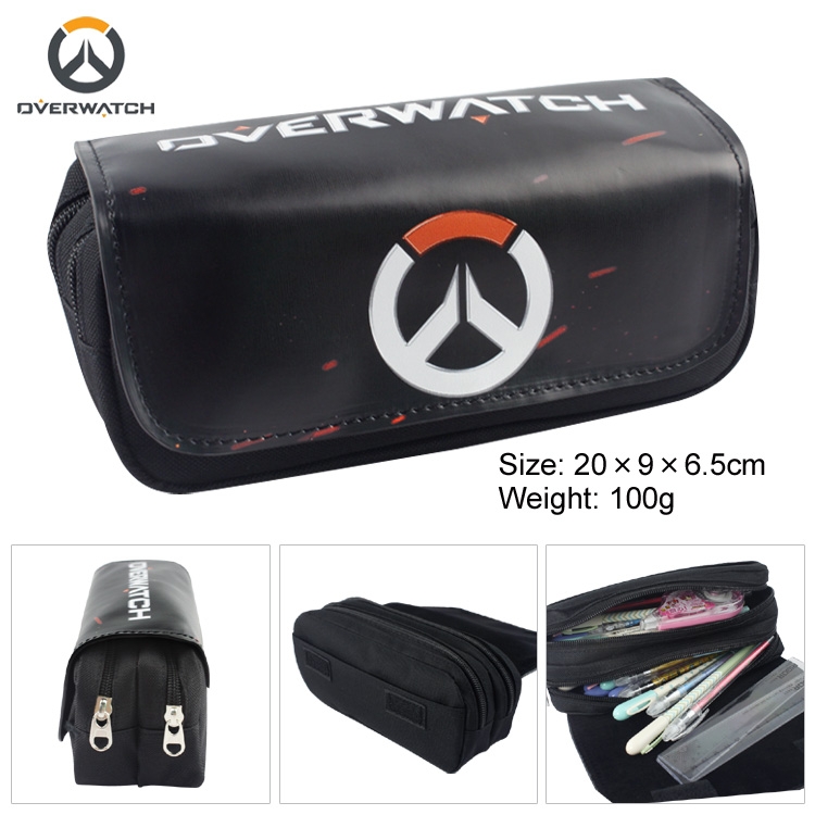 Overwatch pu wallet pencil bag nylon