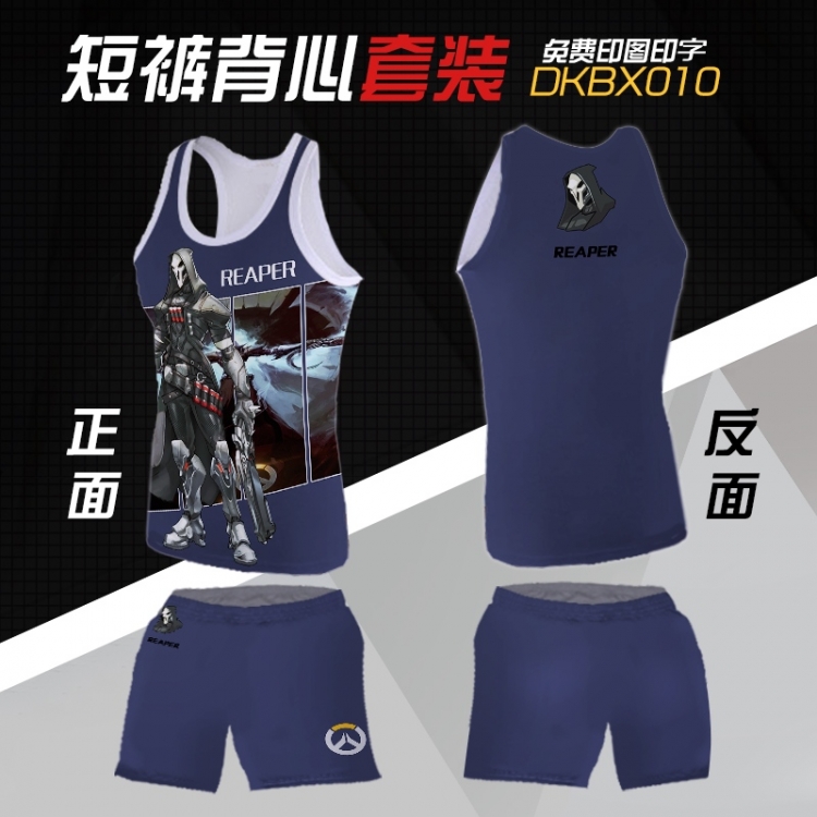 Overwatch peaper Mesh cloth shorts vest   A set of clothes S M L  XL  XXL
