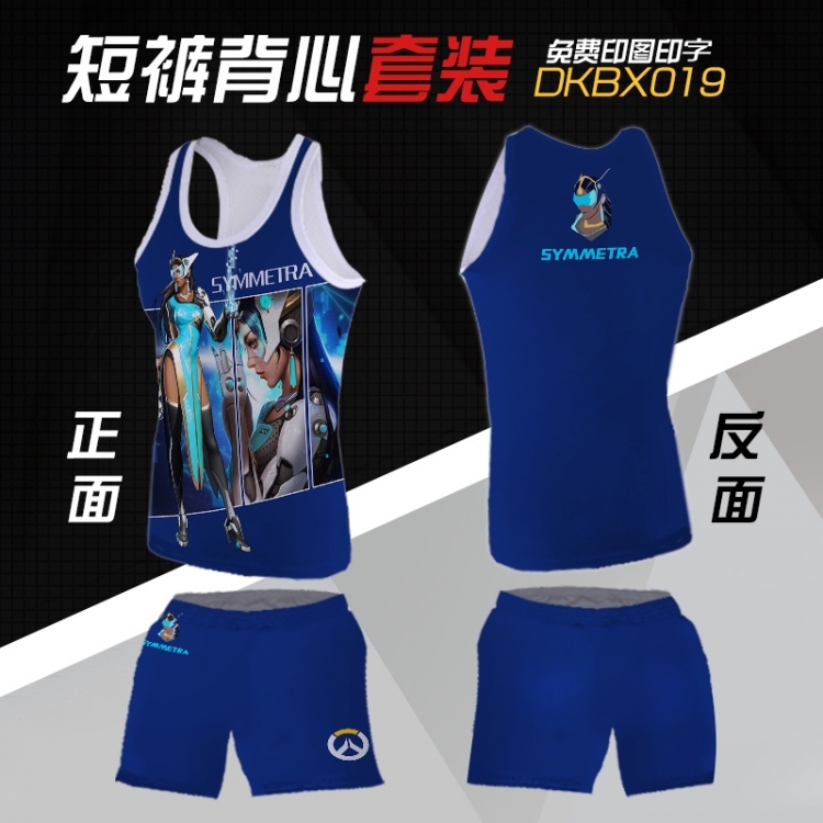 Overwatch symmetra Mesh cloth shorts vest   A set of clothes S M L  XL  XXL