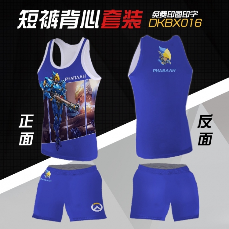 Overwatch pharah Mesh cloth shorts vest   A set of clothes S M L  XL  XXL