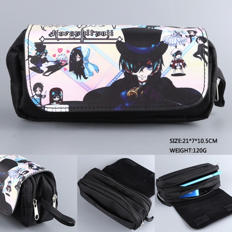 Kuroshitsuji Ciel Phantomhive pu wallet pencil bag  Stationery bag