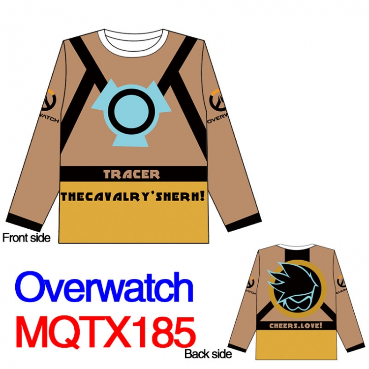 Overwatch Full color round neck long sleeve T shirt M L XL XXL XXXL