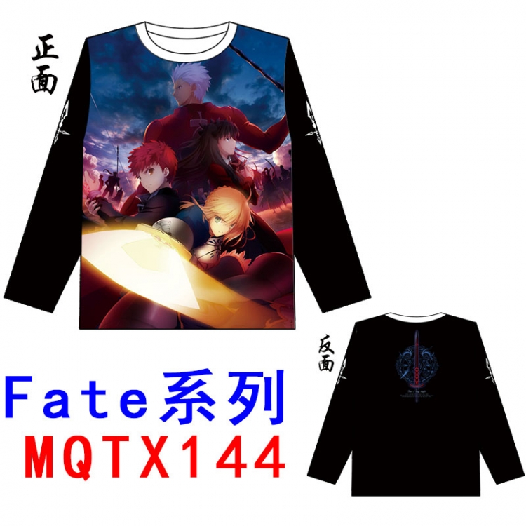 Fate stay night Full color round neck long sleeve T shirt M L XL XXL XXXL