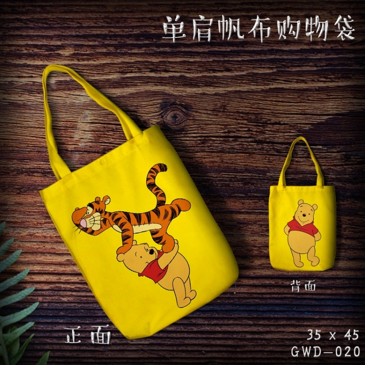 GWD020- Winnie The Pooh Shoulder Bags  Canvas Shopping Bag 35X45CM