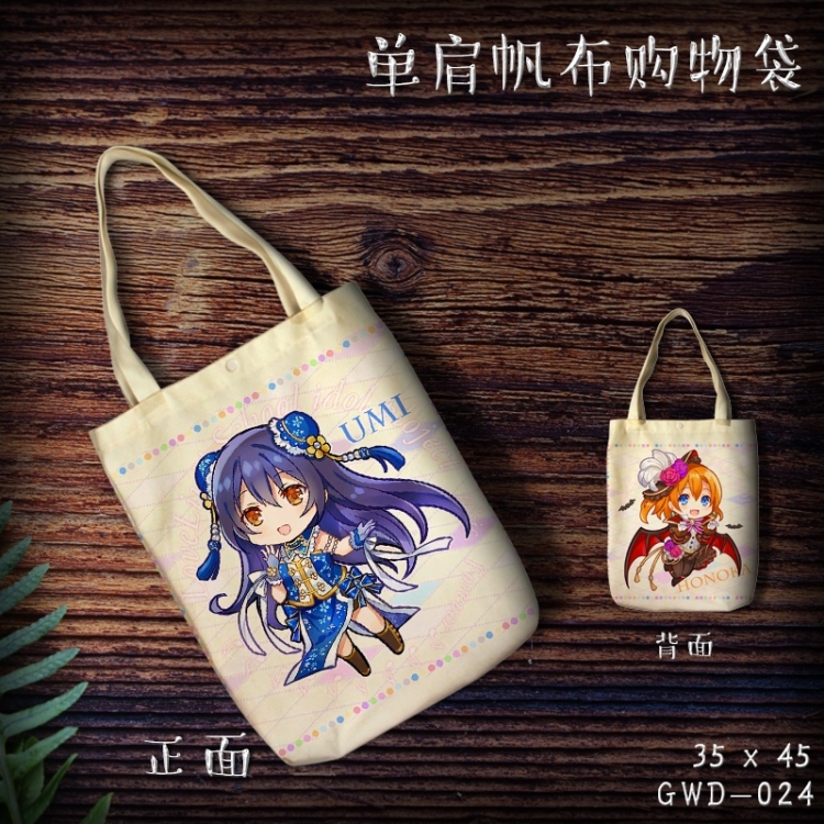 GWD024- lovelive Shoulder Bags  Canvas Shopping Bag 35X45CM