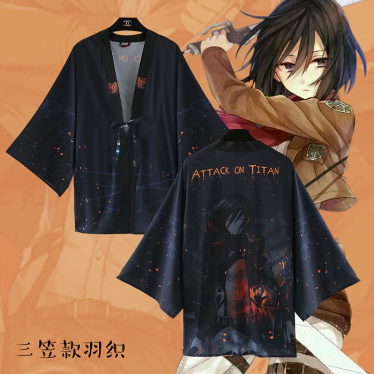 Attack on Titan Mikasa Ackerman  Coat haori cloak cos kimono Free Size Book two days in advance cos dress  Increase size
