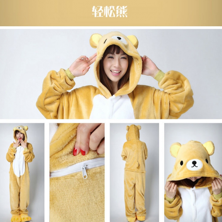 Rilakkuma Flano Flannel Rompers Onesie Kigurumi pajamas Onesie S M L XL-price for 5 pcs a set