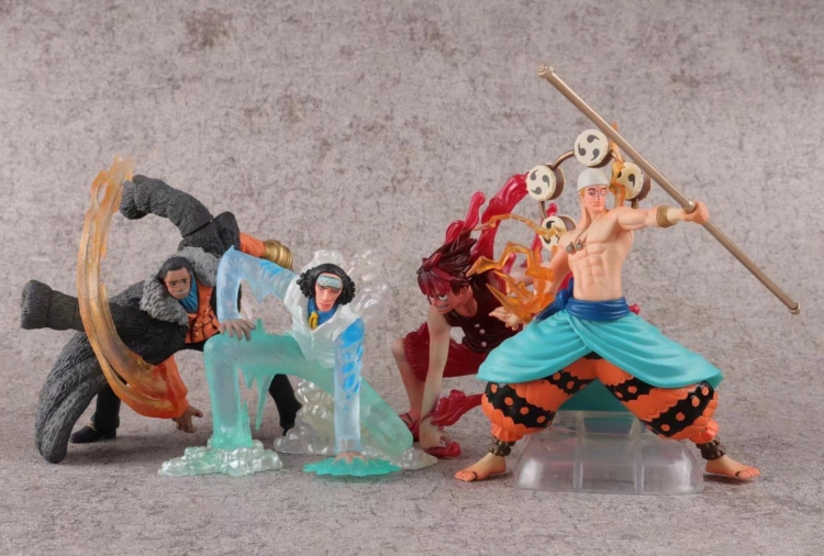 Figure One Piece Monkey·D·Luffy,Raytheon,Sir·Crocodile and Aokiji Kuzan price for 4 pcs a sets