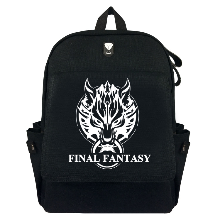 Final Fantasy  Black Padded Canvas Backpack